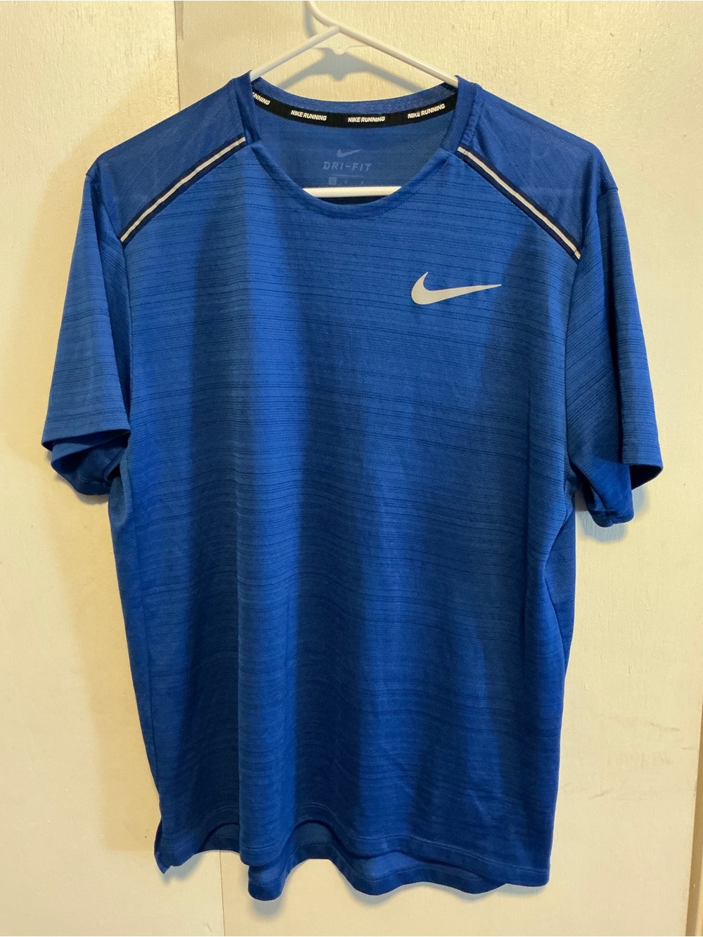 Nike Men’s Blue Dri-FIT Short Sleeve Tee with Silver Swoosh